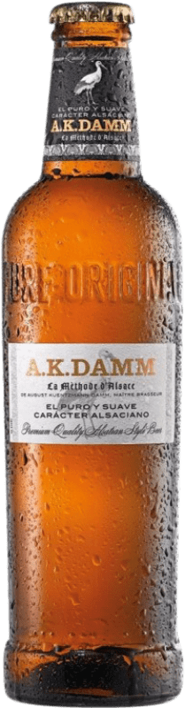 10,95 € Spedizione Gratuita | Scatola da 6 unità Birra Estrella Damm A.K Catalogna Spagna Bottiglietta Terzo 33 cl