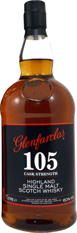 59,95 € Spedizione Gratuita | Whisky Single Malt Glenfarclas 105 Cask Strength Scozia Regno Unito Bottiglia 1 L