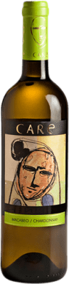 4,95 € 送料無料 | 白ワイン Care Macabeo & Chardonnay 若い D.O. Cariñena アラゴン スペイン Macabeo — マカベオ, Chardonnay — シャルドネ 75 cl