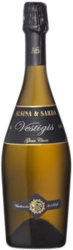 33,95 € Бесплатная доставка | Белое игристое вино Alsina Sardà Vestigis Grande Cuvée D.O. Cava Испания Pinot Noir — Пино Нуар, Macabeo — Макабео, Xarel·lo — Шарелло, Chardonnay — Шардоне, Parellada — Парельяда 75 cl