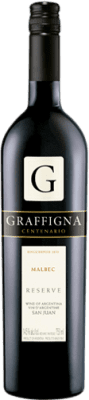 19,95 € Бесплатная доставка | Красное вино Graffigna Centenario — Столетие Crianza — Крианса I.G. San Juan Сан-Хуан Аргентина Malbec — Мальбек 75 cl