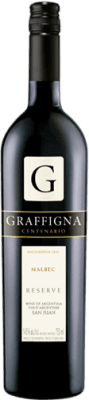 15,95 € Kostenloser Versand | Rotwein Graffigna Centenario Alterung I.G. San Juan San Juan Argentinien Malbec Flasche 75 cl