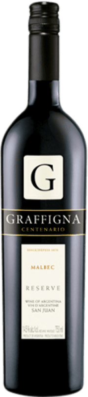 19,95 € Envio grátis | Vinho Tinto Graffigna Centenario — Centenário Crianza I.G. San Juan são João Argentina Malbec 75 cl