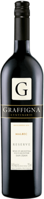 15,95 € Spedizione Gratuita | Vino rosso Graffigna Centenario Crianza I.G. San Juan San Juan Argentina Malbec Bottiglia 75 cl