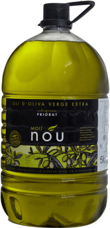 72,95 € Бесплатная доставка | Оливковое масло Vinícola del Priorat Molí Nou Каталония Испания Arbequina Графин 5 L