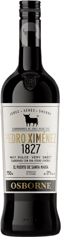 17,95 € Free Shipping | Fortified wine Osborne 1827 PX D.O. Jerez-Xérès-Sherry Andalusia Spain Pedro Ximénez Bottle 75 cl