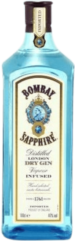 21,95 € Kostenloser Versand | Gin Bombay Sapphire 47º Großbritannien Flasche 1 L