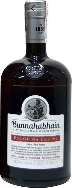 64,95 € Envio grátis | Whisky Single Malt Bunnahabhain Eirigh Na Greine Escócia Reino Unido Garrafa 1 L