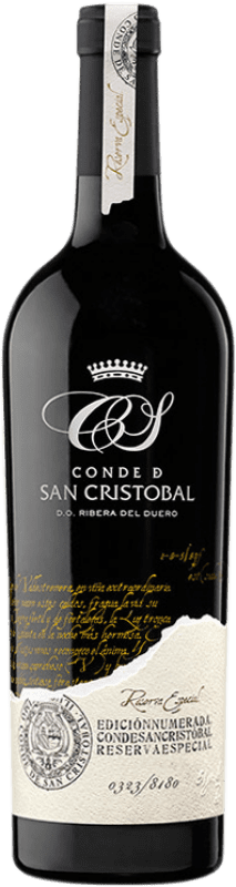 49,95 € Envoi gratuit | Vin rouge Conde de San Cristóbal Especial Réserve D.O. Ribera del Duero Castille et Leon Espagne Tempranillo Bouteille 75 cl