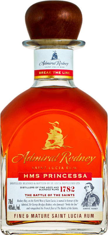 63,95 € 送料無料 | ラム Admiral Rodney Princesa Fine & Mature セントルシア ボトル 70 cl