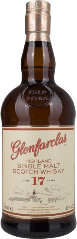 989,95 € Envio grátis | Whisky Single Malt Glenfarclas Escócia Reino Unido 17 Anos Garrafa 70 cl