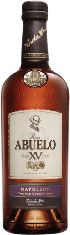 86,95 € Envío gratis | Ron Abuelo XV Napoleón Cognac Cask Finish Panamá 15 Años Botella 70 cl