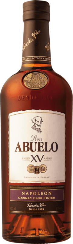 92,95 € Envío gratis | Ron Abuelo XV Napoleón Cognac Cask Finish Panamá 15 Años Botella 70 cl