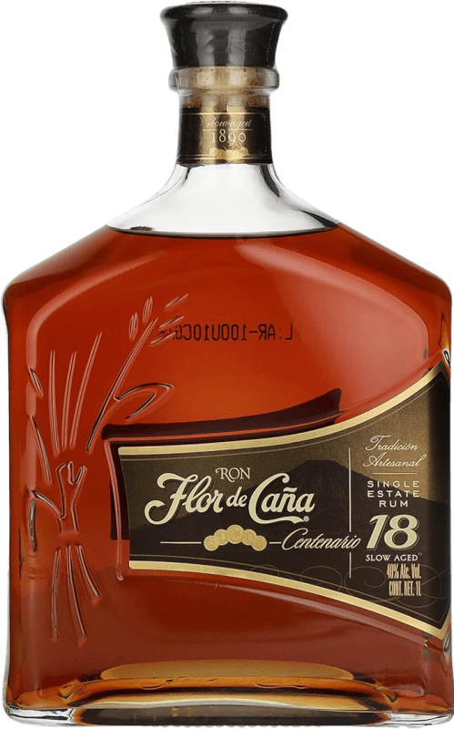 58,95 € 免费送货 | 朗姆酒 Flor de Caña Legacy Edition 尼加拉瓜 18 岁 瓶子 1 L