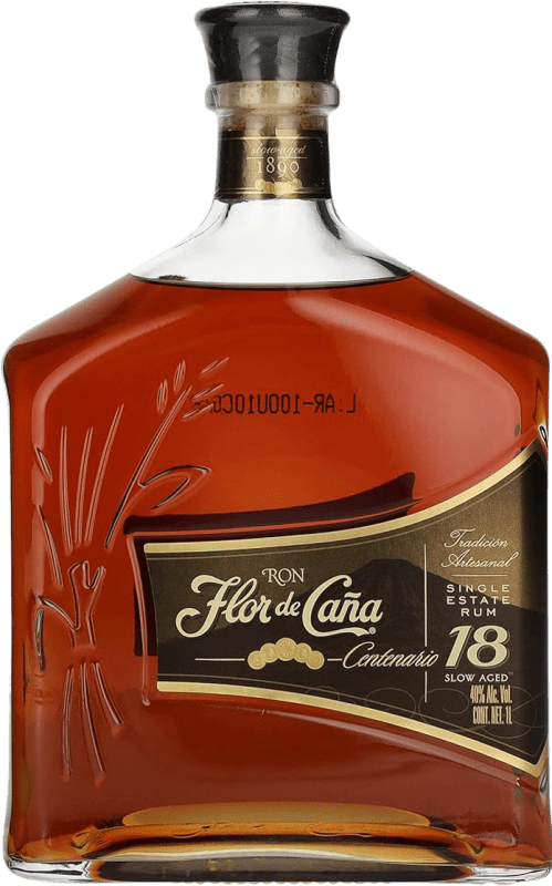 57,95 € Kostenloser Versand | Rum Flor de Caña Legacy Edition Nicaragua 18 Jahre Flasche 1 L