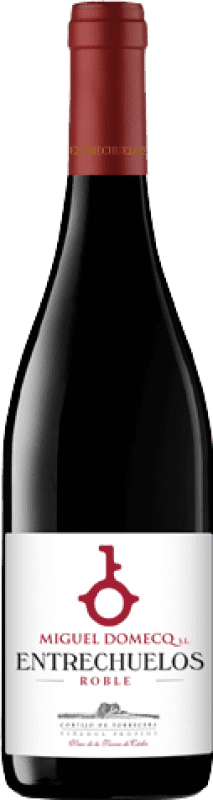4,95 € Envío gratis | Vino tinto Entrechuelos Roble I.G.P. Vino de la Tierra de Cádiz Andalucía España Tempranillo, Merlot, Syrah, Cabernet Sauvignon Botella 75 cl