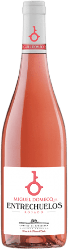 6,95 € 免费送货 | 桃红葡萄酒 Entrechuelos Rosado 岁 I.G.P. Vino de la Tierra de Cádiz 安达卢西亚 西班牙 Tempranillo, Merlot, Syrah 瓶子 75 cl