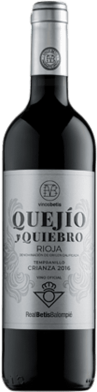 10,95 € Envío gratis | Vino tinto Manzano Quejío y Quiebro Real Betis Crianza D.O.Ca. Rioja La Rioja España Tempranillo, Garnacha Botella 75 cl