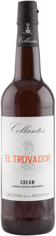 16,95 € Free Shipping | Fortified wine Primitivo Collantes El Trovador Cream D.O. Jerez-Xérès-Sherry Andalusia Spain Palomino Fino, Muscatel Small Grain Bottle 75 cl