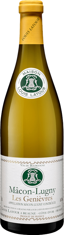 24,95 € Бесплатная доставка | Белое вино Louis Latour Les Genièvres I.G.P. Vin de Pays Mâcon-Lugny Бургундия Франция Chardonnay — Шардоне Бутылка 75 cl