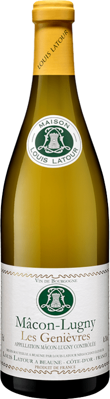 26,95 € Envío gratis | Vino blanco Louis Latour Les Genièvres I.G.P. Vin de Pays Mâcon-Lugny Borgoña Francia Chardonnay Botella 75 cl