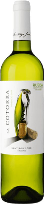 18,95 € Spedizione Gratuita | Vino bianco Santiago Jordi La Cotorra Giovane D.O. Rueda Castilla y León Spagna Verdejo Bottiglia Magnum 1,5 L