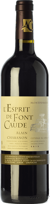 45,95 € Бесплатная доставка | Красное вино Alain Chabanon L'Esprit de Font Caude старения I.G.P. Vin de Pays Languedoc Лангедок Франция Syrah, Monastrell бутылка 75 cl