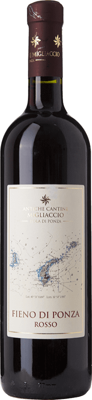 29,95 € Бесплатная доставка | Красное вино Migliaccio Fieno di Ponza Rosso I.G.T. Lazio Лацио Италия Aglianico, Piedirosso бутылка 75 cl