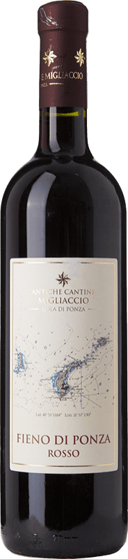 29,95 € Spedizione Gratuita | Vino rosso Migliaccio Fieno di Ponza Rosso I.G.T. Lazio Lazio Italia Aglianico, Piedirosso Bottiglia 75 cl