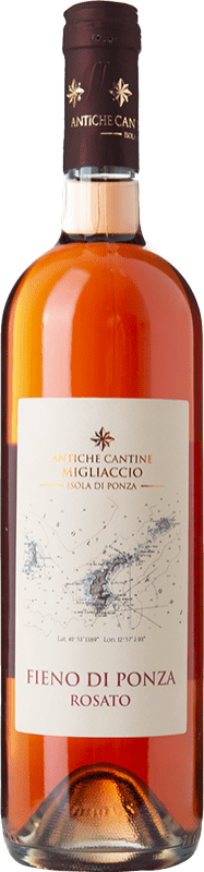 24,95 € Kostenloser Versand | Rosé-Wein Migliaccio Fieno di Ponza Rosato I.G.T. Lazio Latium Italien Aglianico, Piedirosso Flasche 75 cl