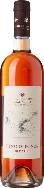 26,95 € Envio grátis | Vinho rosé Migliaccio Fieno di Ponza Rosato I.G.T. Lazio Lácio Itália Aglianico, Piedirosso Garrafa 75 cl