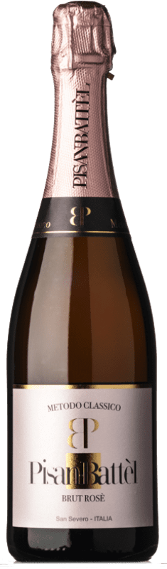 22,95 € Kostenloser Versand | Rosé Sekt Antonio Pisante Pisan-Battèl Metodo Classico Rosé Brut I.G.T. Puglia Apulien Italien Spätburgunder Flasche 75 cl