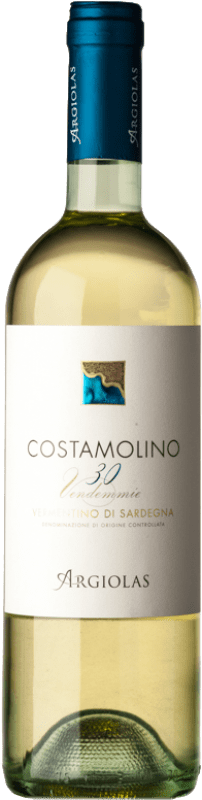 14,95 € Envio grátis | Vinho branco Argiolas Costamolino D.O.C. Vermentino di Sardegna Sardenha Itália Vermentino Garrafa 75 cl