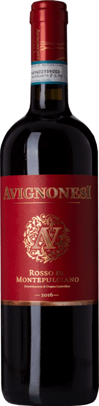 18,95 € Spedizione Gratuita | Vino rosso Avignonesi D.O.C. Rosso di Montepulciano Toscana Italia Prugnolo Gentile Bottiglia 75 cl