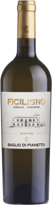 16,95 € Spedizione Gratuita | Vino bianco Baglio di Pianetto Bianco Ficiligno D.O.C. Sicilia Sicilia Italia Viognier, Insolia Bottiglia 75 cl