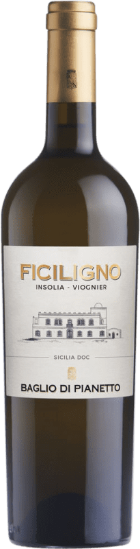 16,95 € Envío gratis | Vino blanco Baglio di Pianetto Bianco Ficiligno D.O.C. Sicilia Sicilia Italia Viognier, Insolia Botella 75 cl