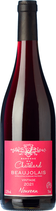 7,95 € Бесплатная доставка | Красное вино Baronne du Chatelard Nouveau Молодой A.O.C. Beaujolais Beaujolais Франция Gamay бутылка 75 cl