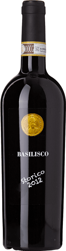78,95 € Spedizione Gratuita | Vino rosso Basilisco Storico D.O.C.G. Aglianico del Vulture Superiore Basilicata Italia Aglianico Bottiglia 75 cl