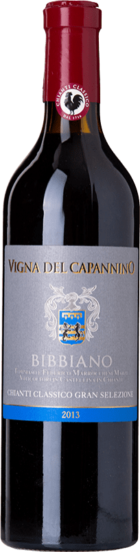 32,95 € 免费送货 | 红酒 Bibbiano Gran Selezione Capannino D.O.C.G. Chianti Classico 托斯卡纳 意大利 Sangiovese 瓶子 75 cl