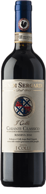 33,95 € 免费送货 | 红酒 Bindi Sergardi I Colli 预订 D.O.C.G. Chianti Classico 托斯卡纳 意大利 Sangiovese 瓶子 75 cl