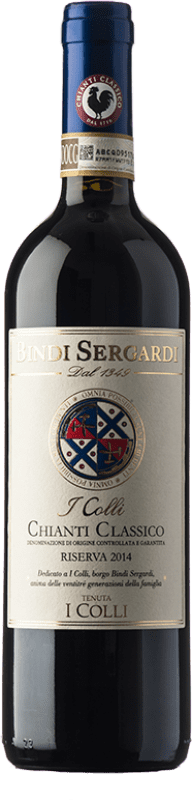 33,95 € Envio grátis | Vinho tinto Bindi Sergardi I Colli Reserva D.O.C.G. Chianti Classico Tuscany Itália Sangiovese Garrafa 75 cl