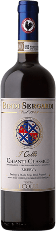 35,95 € Spedizione Gratuita | Vino rosso Bindi Sergardi I Colli Riserva D.O.C.G. Chianti Classico Toscana Italia Sangiovese Bottiglia 75 cl