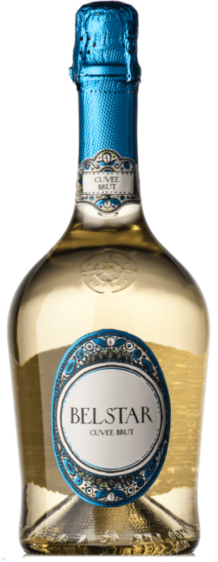 9,95 € Kostenloser Versand | Weißer Sekt Bisol Bel Star Cuvée Brut I.G.T. Veneto Venetien Italien Glera Flasche 75 cl