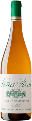 12,95 € Envio grátis | Vinho branco Viña Real Blanco Fermentado Barrica Crianza D.O.Ca. Rioja La Rioja Espanha Viura Garrafa 75 cl