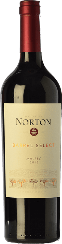 14,95 € Free Shipping | Red wine Norton Barrel Select Aged I.G. Mendoza Mendoza Argentina Malbec Bottle 75 cl