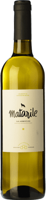 6,95 € Envío gratis | Vino blanco Carlos Valero Heredad Matarile Chardonnay Gewürztraminer D.O. Somontano Aragón España Chardonnay, Gewürztraminer Botella 75 cl