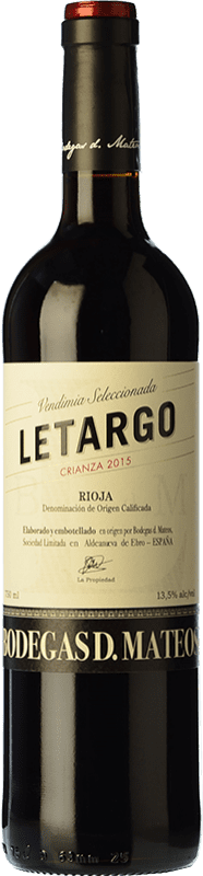 9,95 € Free Shipping | Red wine D. Mateos Letargo Aged D.O.Ca. Rioja The Rioja Spain Tempranillo, Grenache, Graciano Bottle 75 cl