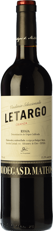 13,95 € 送料無料 | 赤ワイン D. Mateos Letargo 高齢者 D.O.Ca. Rioja ラ・リオハ スペイン Tempranillo, Grenache, Graciano ボトル 75 cl