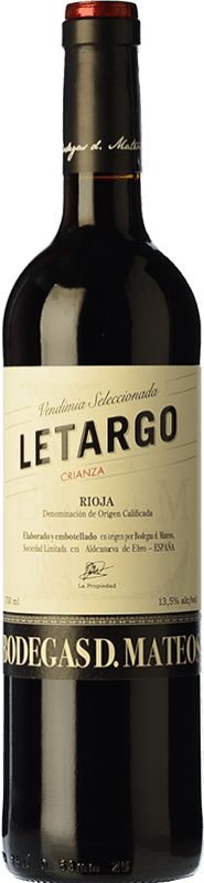 10,95 € Envío gratis | Vino tinto La Mateo Letargo Crianza D.O.Ca. Rioja La Rioja España Tempranillo, Garnacha, Graciano Botella 75 cl