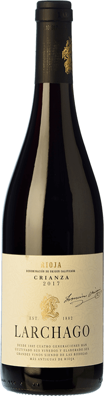 13,95 € Spedizione Gratuita | Vino rosso Familia Chávarri Larchago Crianza D.O.Ca. Rioja La Rioja Spagna Tempranillo Bottiglia 75 cl